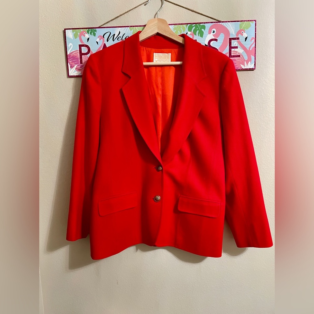 Pendleton Wool Blazer Below Hip Red Jacket - image 1